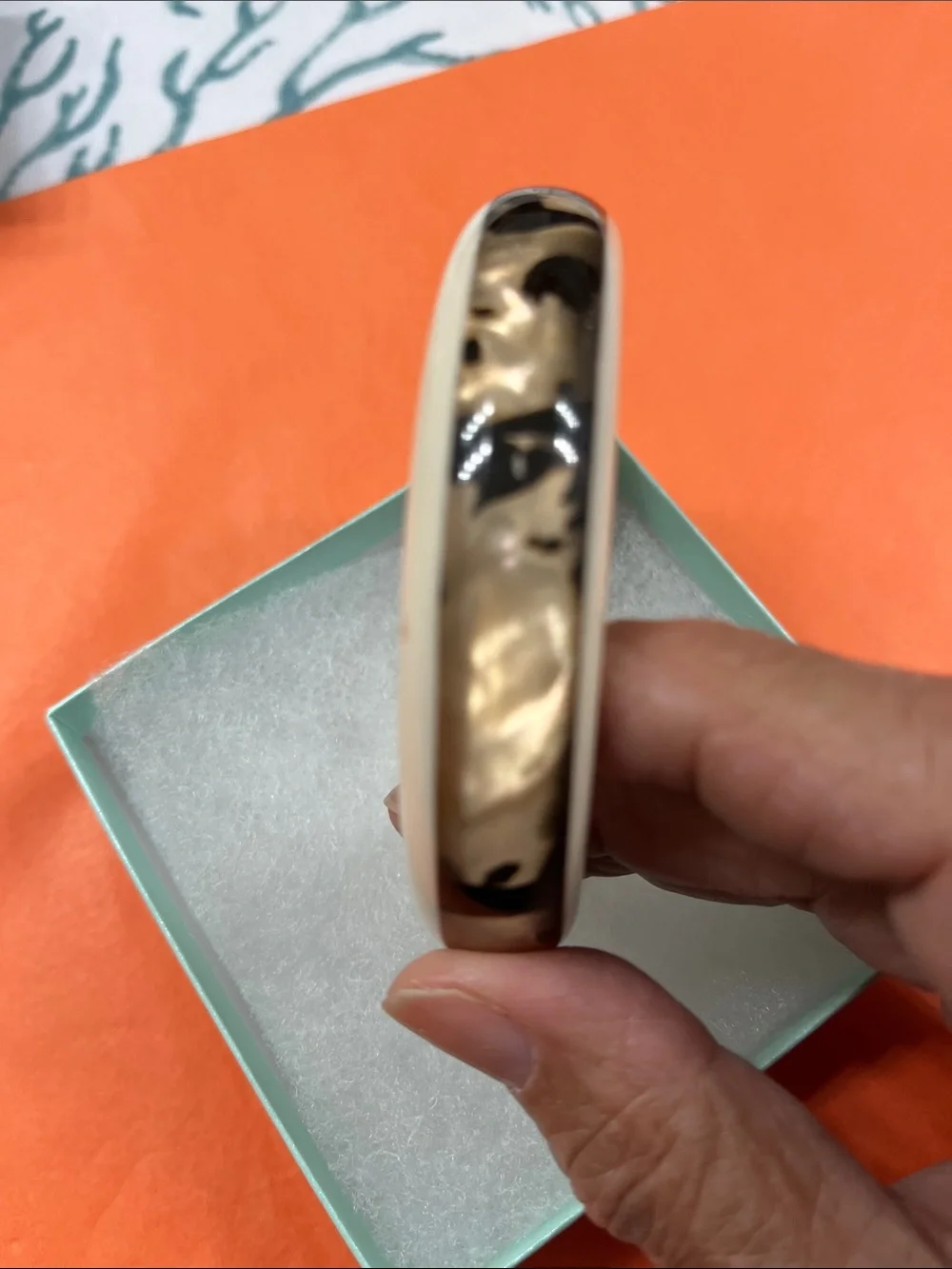 1970’s-1980’s Fused Cream & Black Bangle